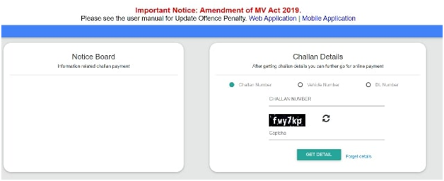 E-Challan Status